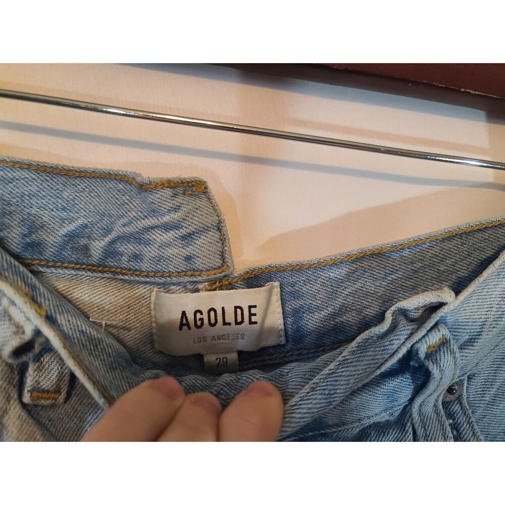 Agolde Criss Cross High Rise Straight Leg Jeans in Dimension 29 X 31 - Picture 9 of 12